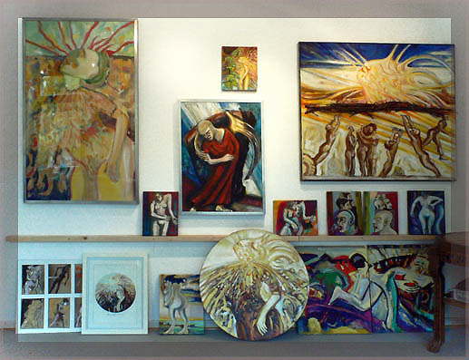 Bilderwand im Atelier